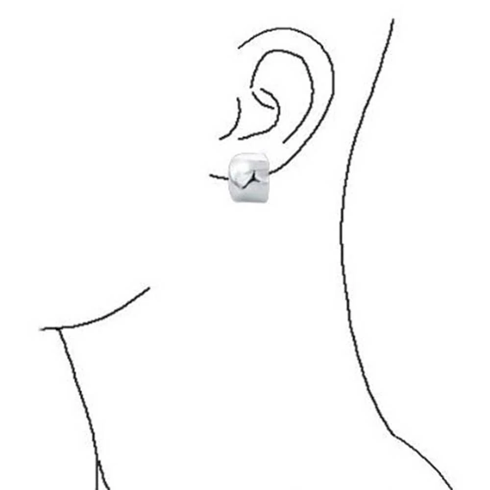 Geometric Hammered Dome Half Hoop Clip-On Earrings For Non-Pierced Ears - Image 6