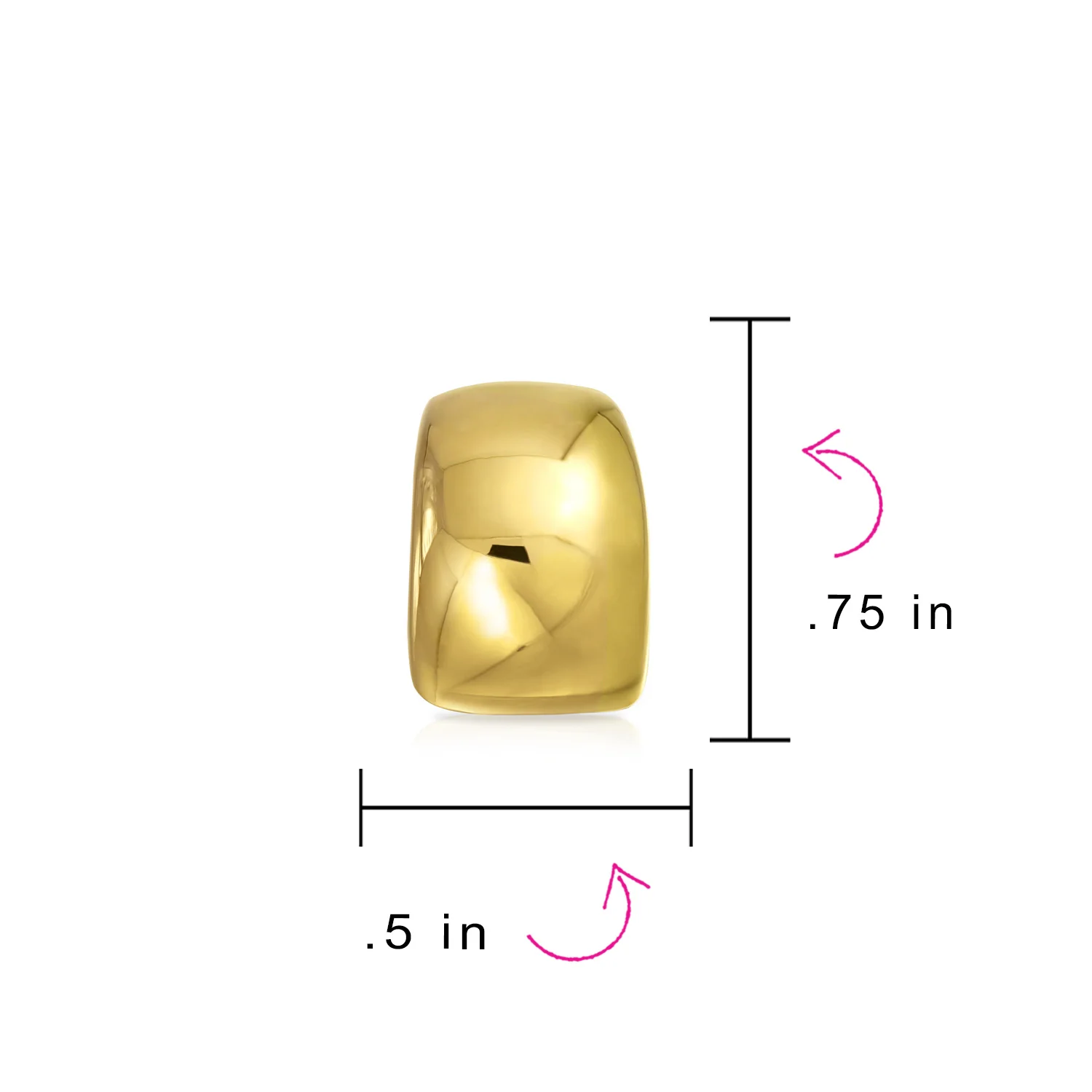 Set of 2 Huggie Shrimp Half Hoop Clip-On Earrings Gold - Image 4