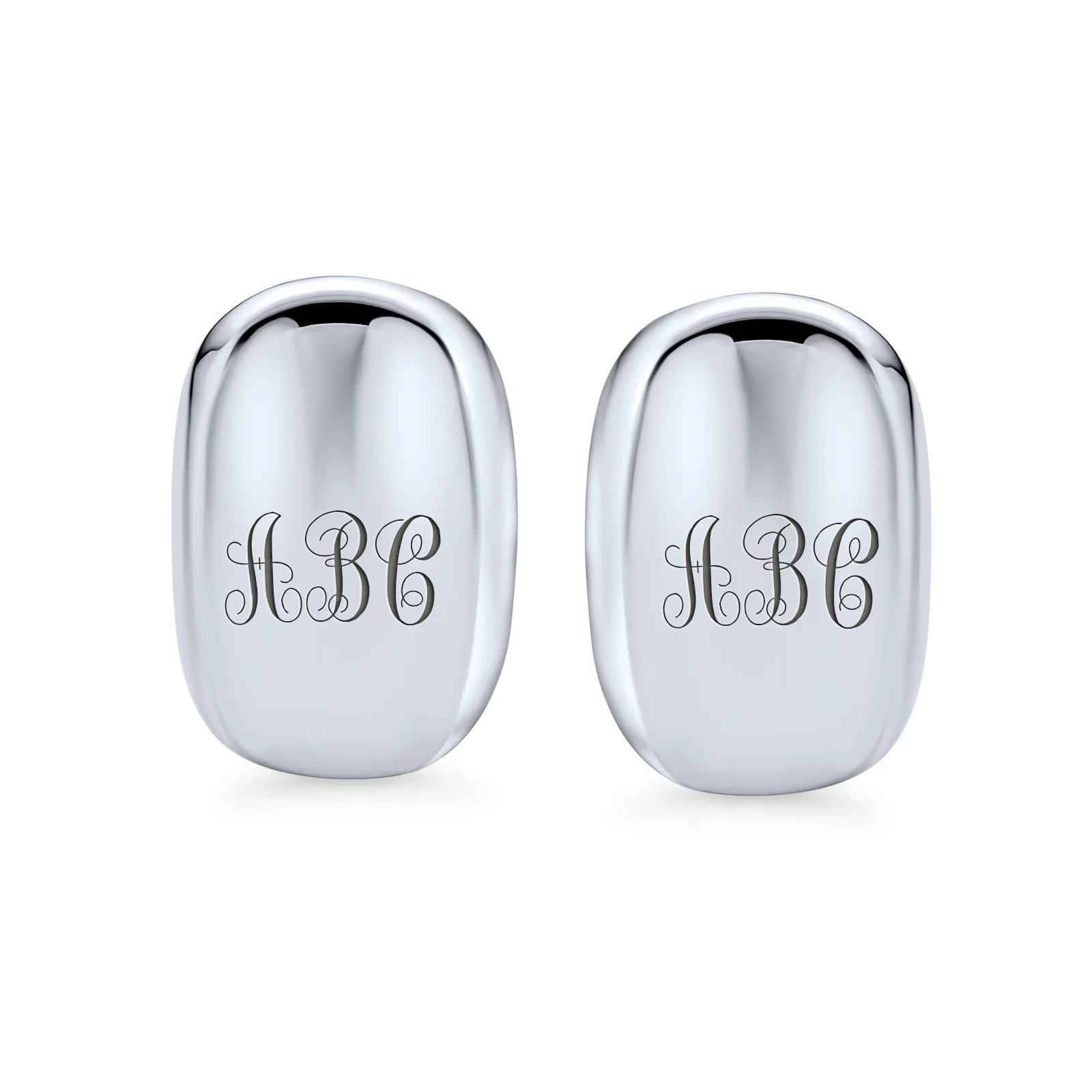 Geometric Rectangular Clip-On Earrings in Sterling Silver for Non-Pierced Ears - Image 4
