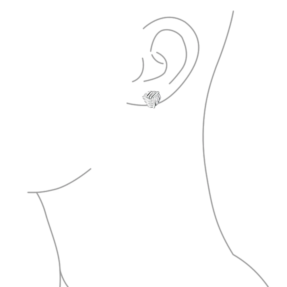 Classic Twist Love Knot Clip On Earrings Non Pierced Ears Sterling Silver - Image 4
