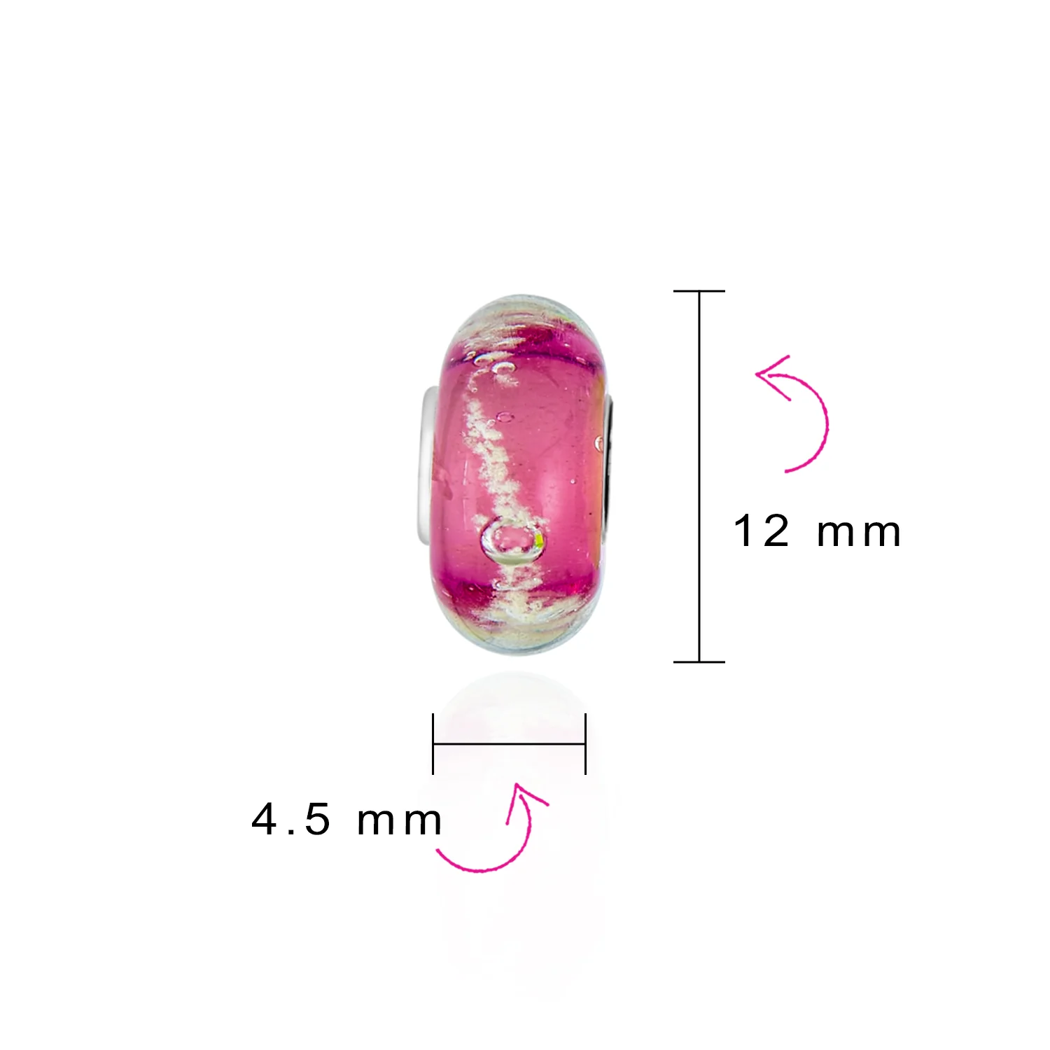 Mixed Set Sterling Silver Core Translucent Murano Glass Charm Bead for Bracelet - Image 4