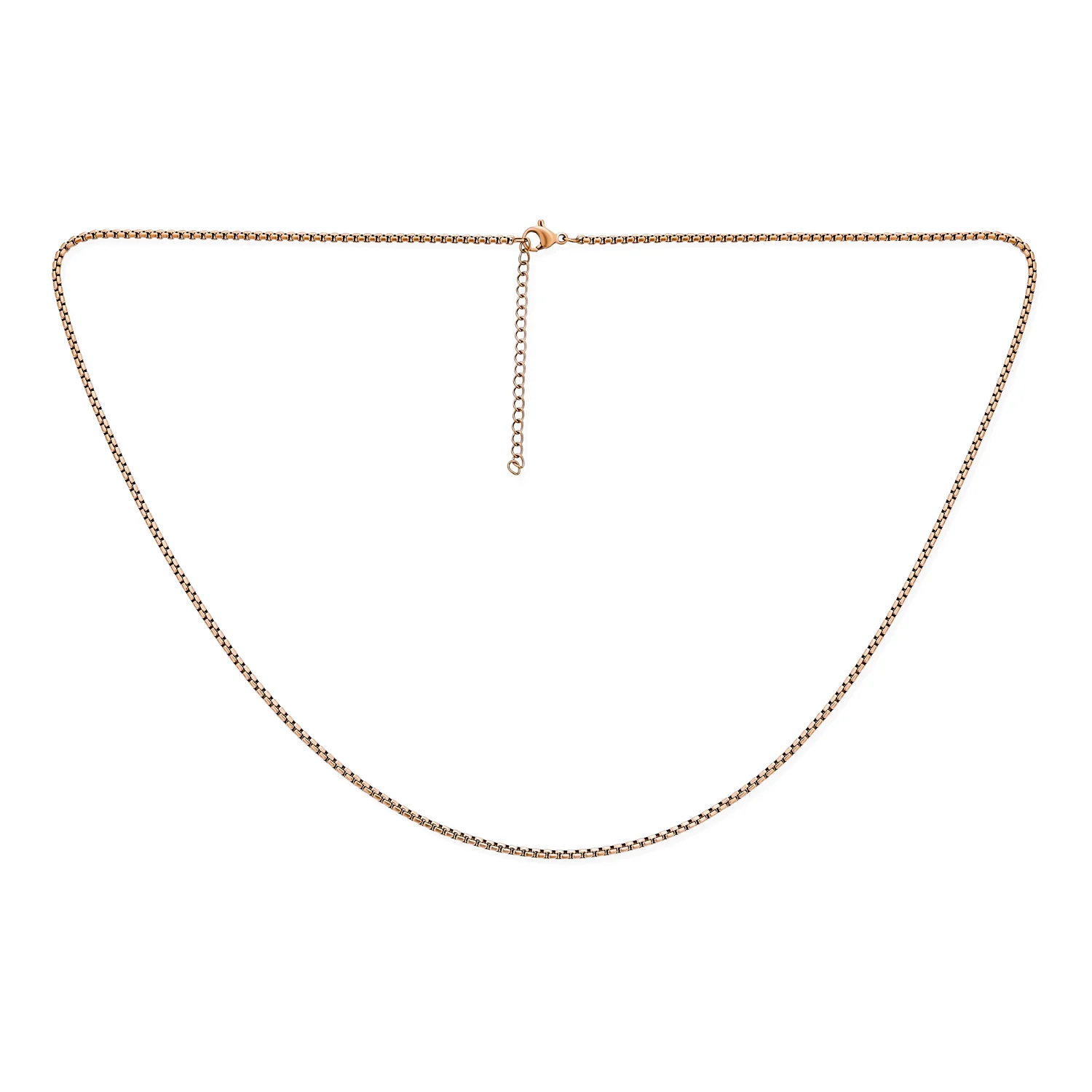 2MM Gold Plated Stainless Box Link Chain Necklace 16-20 Inch - Image 3