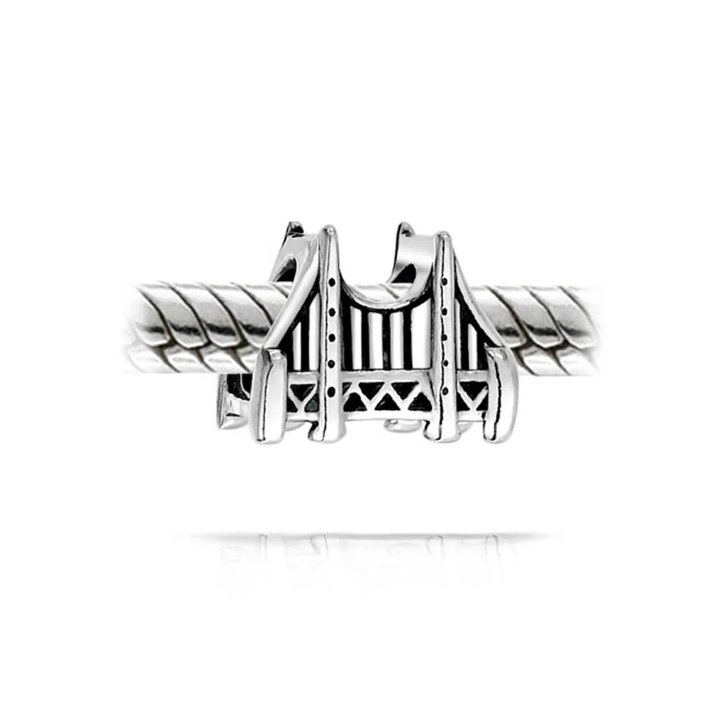 Golden Gate Bridge San Francisco Charm Bead Sterling Silver for Bracelet - Image 2