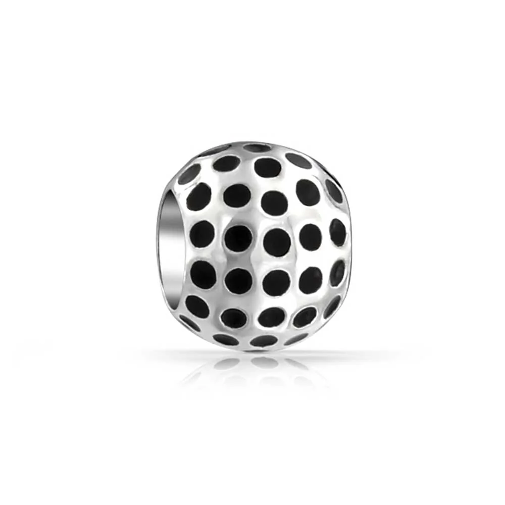 Set of 2 Golf Ball Golf Bag Clubs Charm Bead Sterling Silver for Bracelet - Image 5