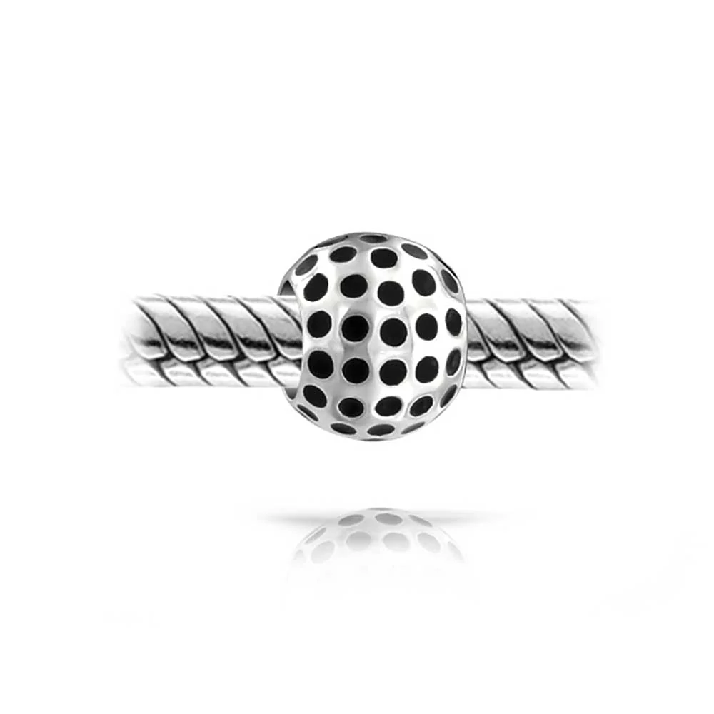 Set of 2 Golf Ball Golf Bag Clubs Charm Bead Sterling Silver for Bracelet - Image 6