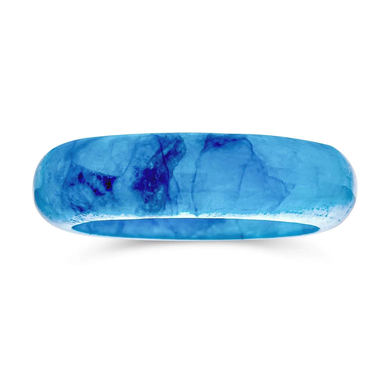 Good Luck Energy Smooth Stackable Natural Gemstone Jade Band Ring - Image 7