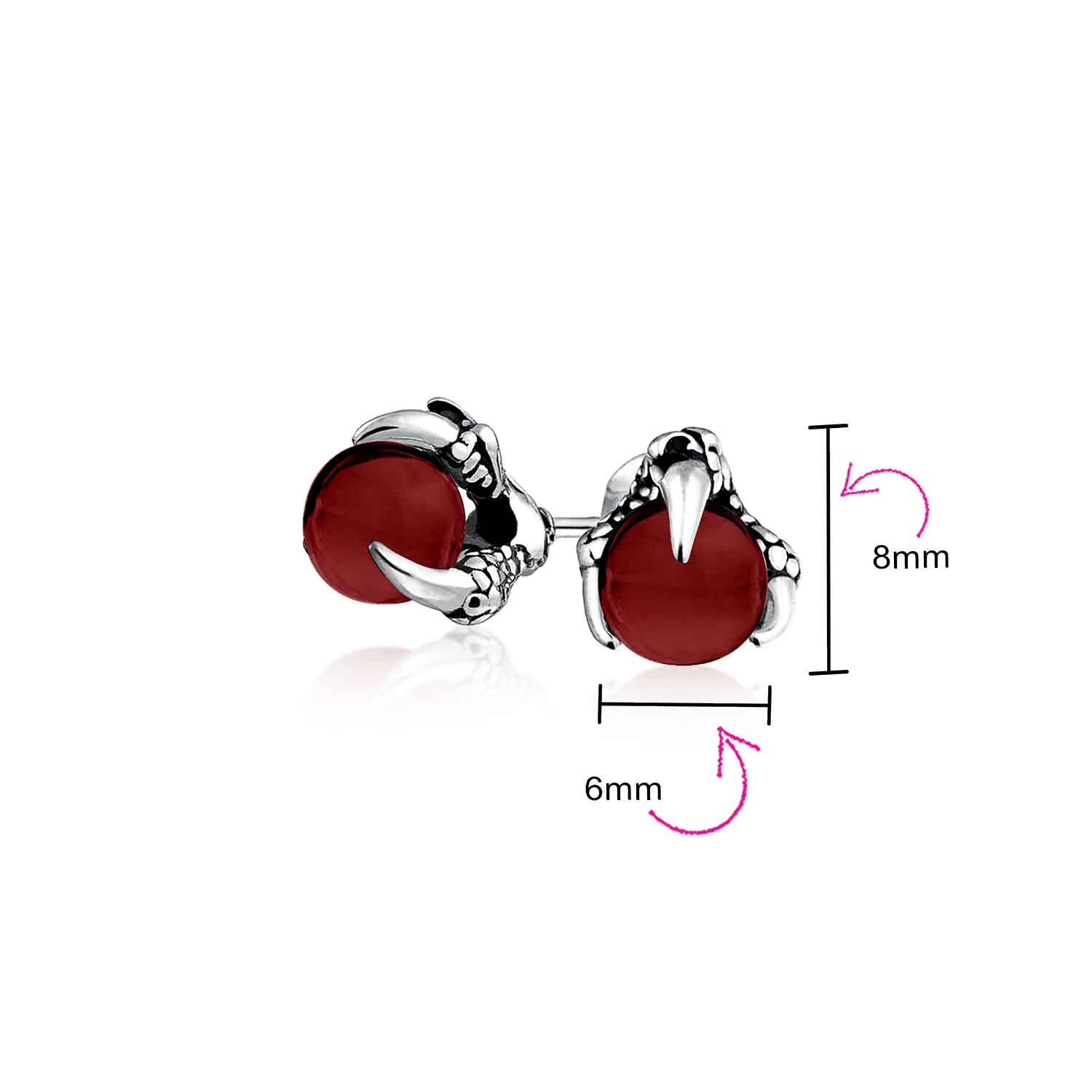 Gothic Punk Rocker Dragon Claw Stud Earrings Aqua Blue Ball for Men Silver Tone - Image 12
