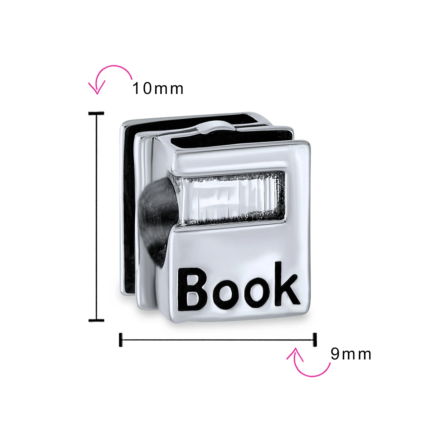 Graduate Student Charm Bead Bookworm Sterling Silver for European Bracelet - Image 3