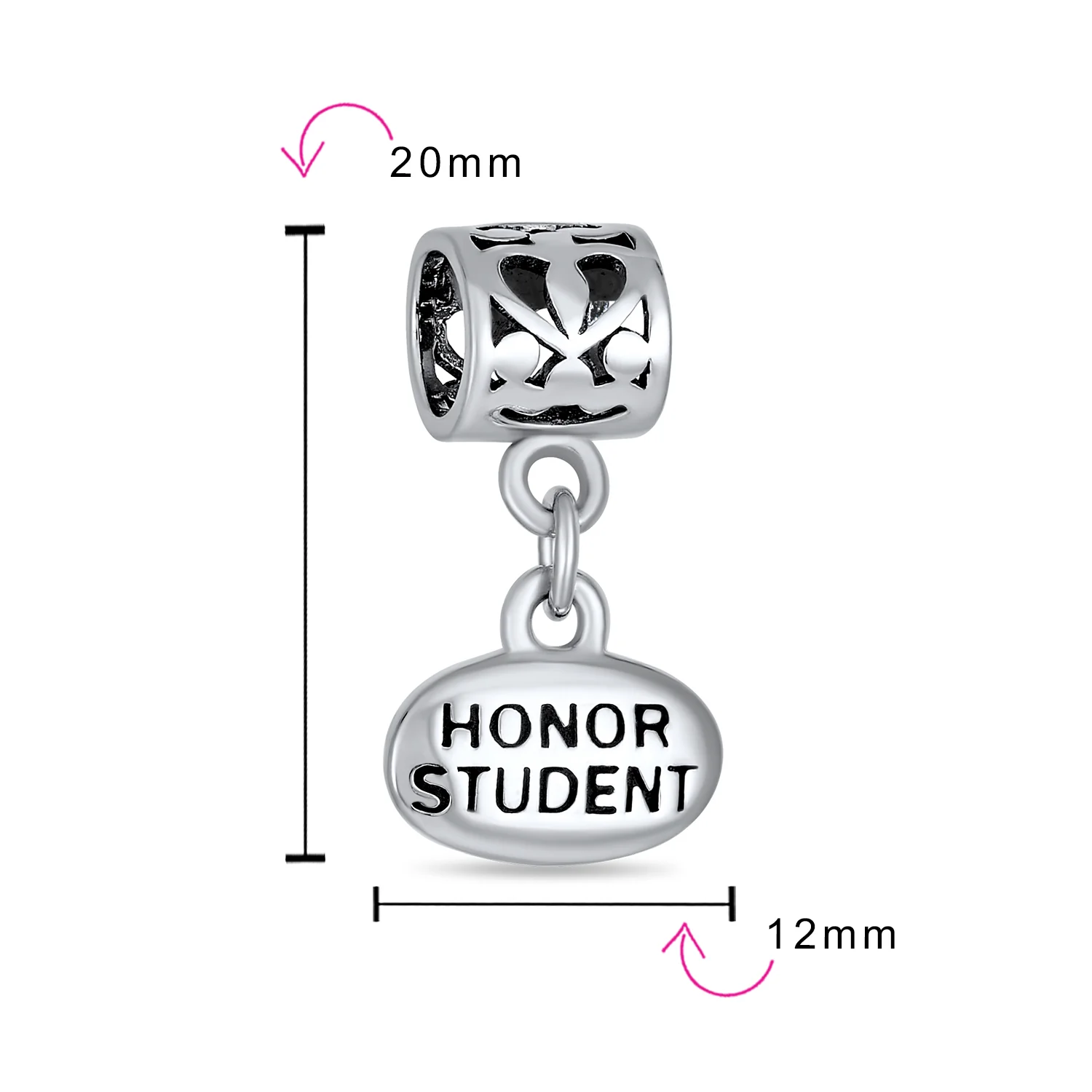 Personalized Graduate Dangle Charm Bead Sterling Silver for European Bracelet - Image 4
