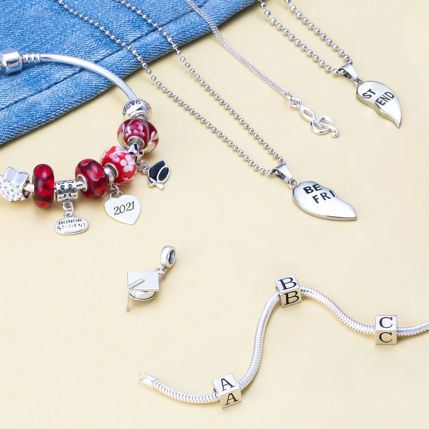 Personalized Graduate Dangle Charm Bead Sterling Silver for European Bracelet - Image 6