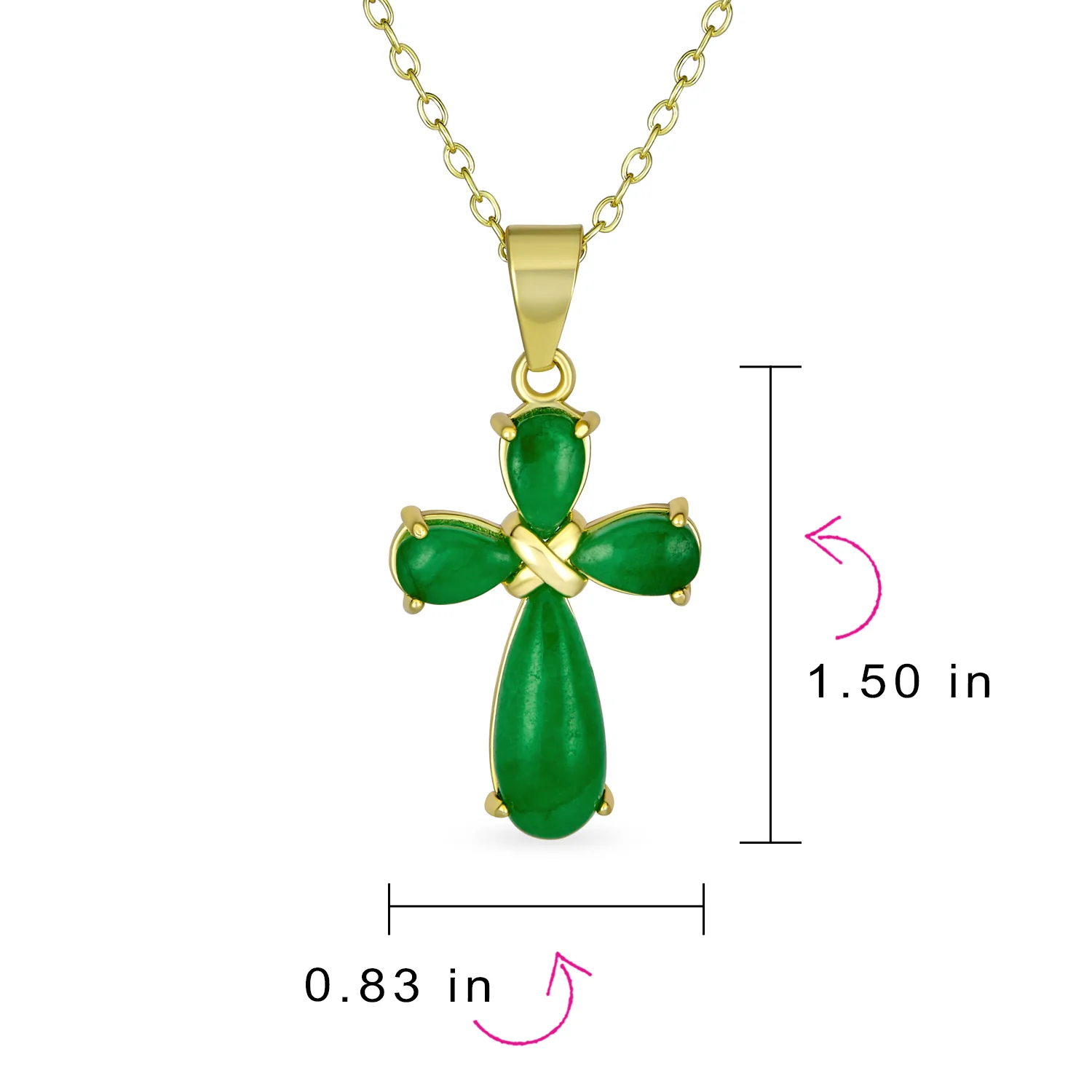 Green Jade Necklace & Drop Earrings Jewelry Set Gold Plated Sterling Silver - Image 5
