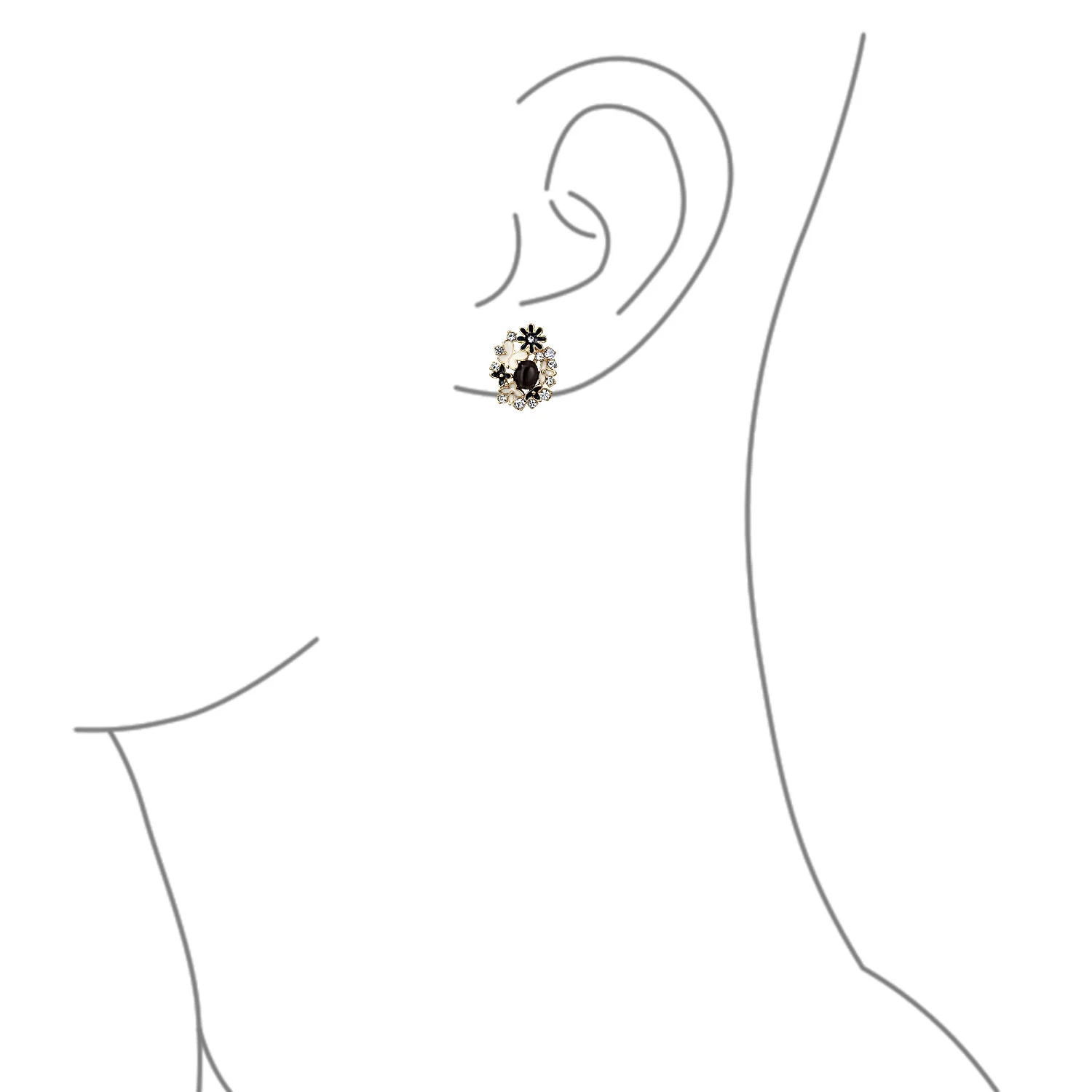 Multicolor Butterflies Flower Clip-On Earrings Non-Pierced Ears - Image 9