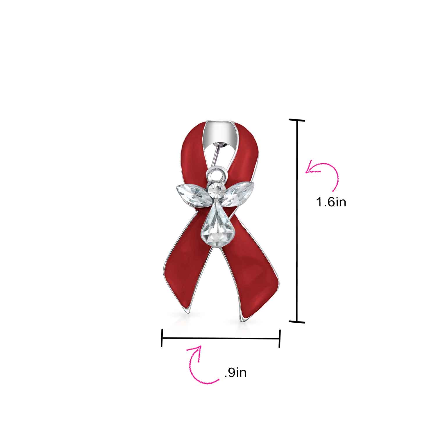 Guardian Angel Cancer Awareness Support Ribbon Brooch Pin Purple Crystal Enamel - Image 13