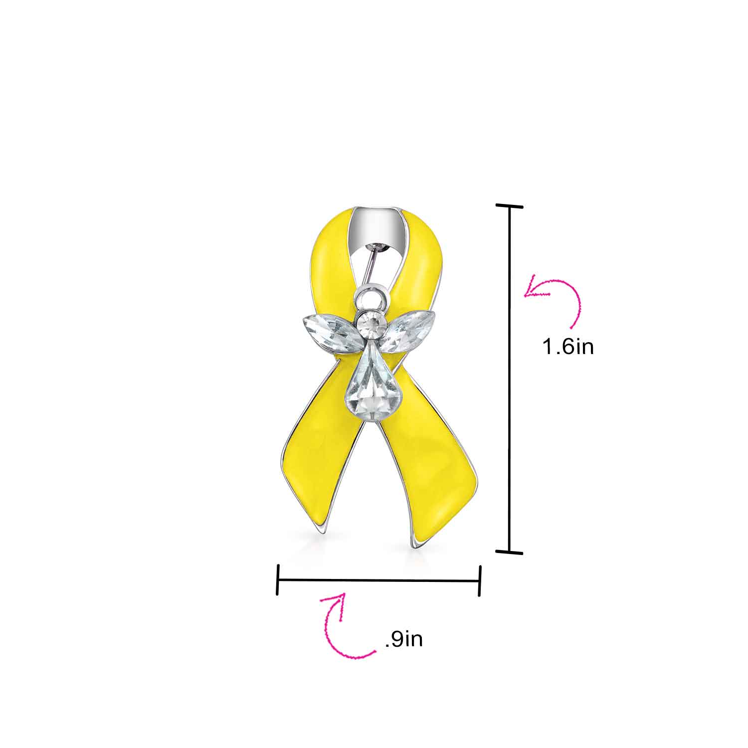 Guardian Angel Cancer Awareness Support Ribbon Brooch Pin Purple Crystal Enamel - Image 15