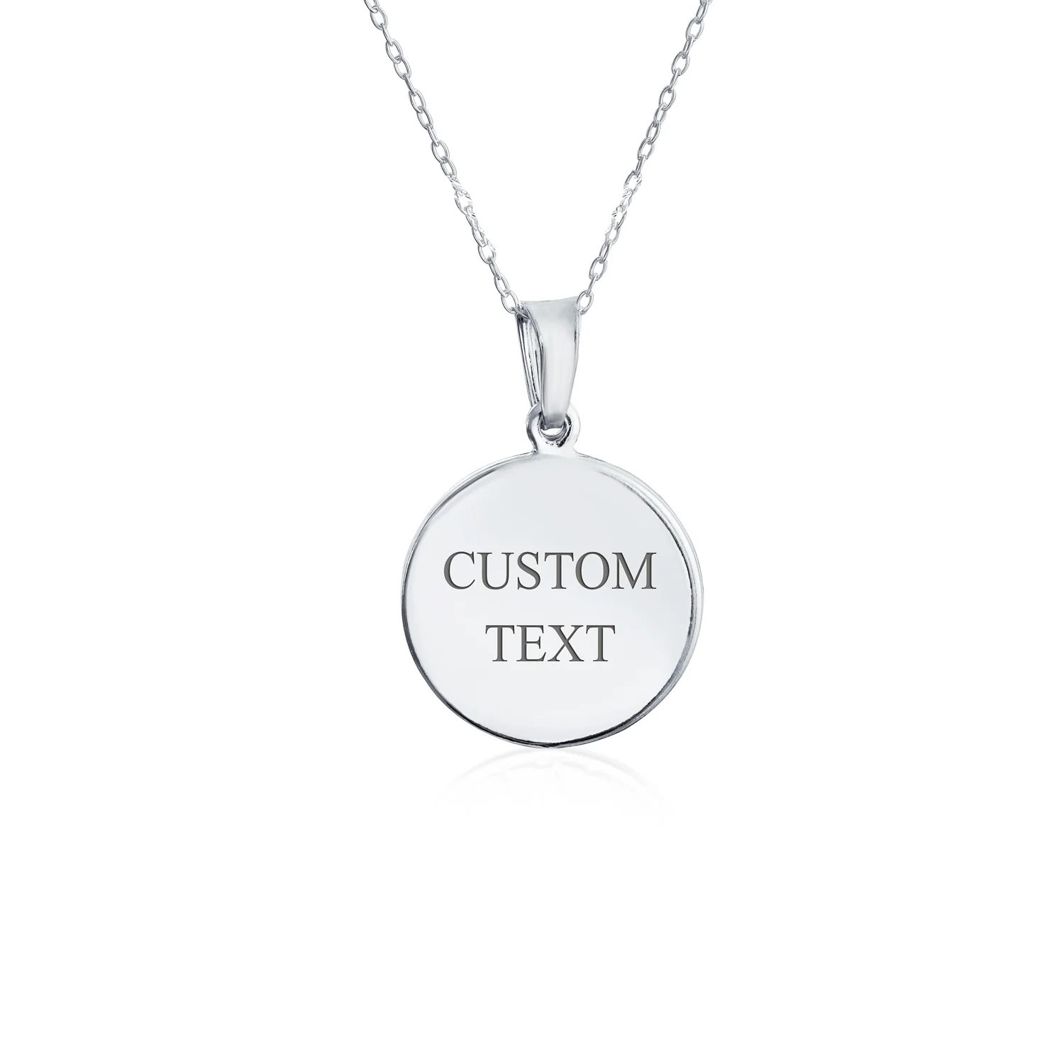 Religious Guardian Angel Cherub Pendant Necklace Silver Round Disc Medal - Image 5