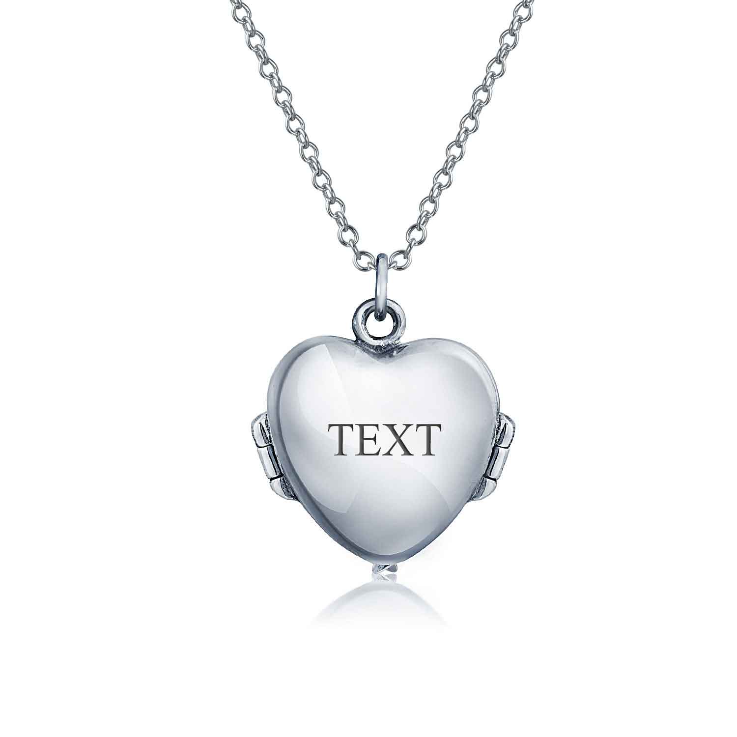 Guardian Angel Wing Heart Keepsake Locket Necklace for Teens Holds Photos Silver - Image 4