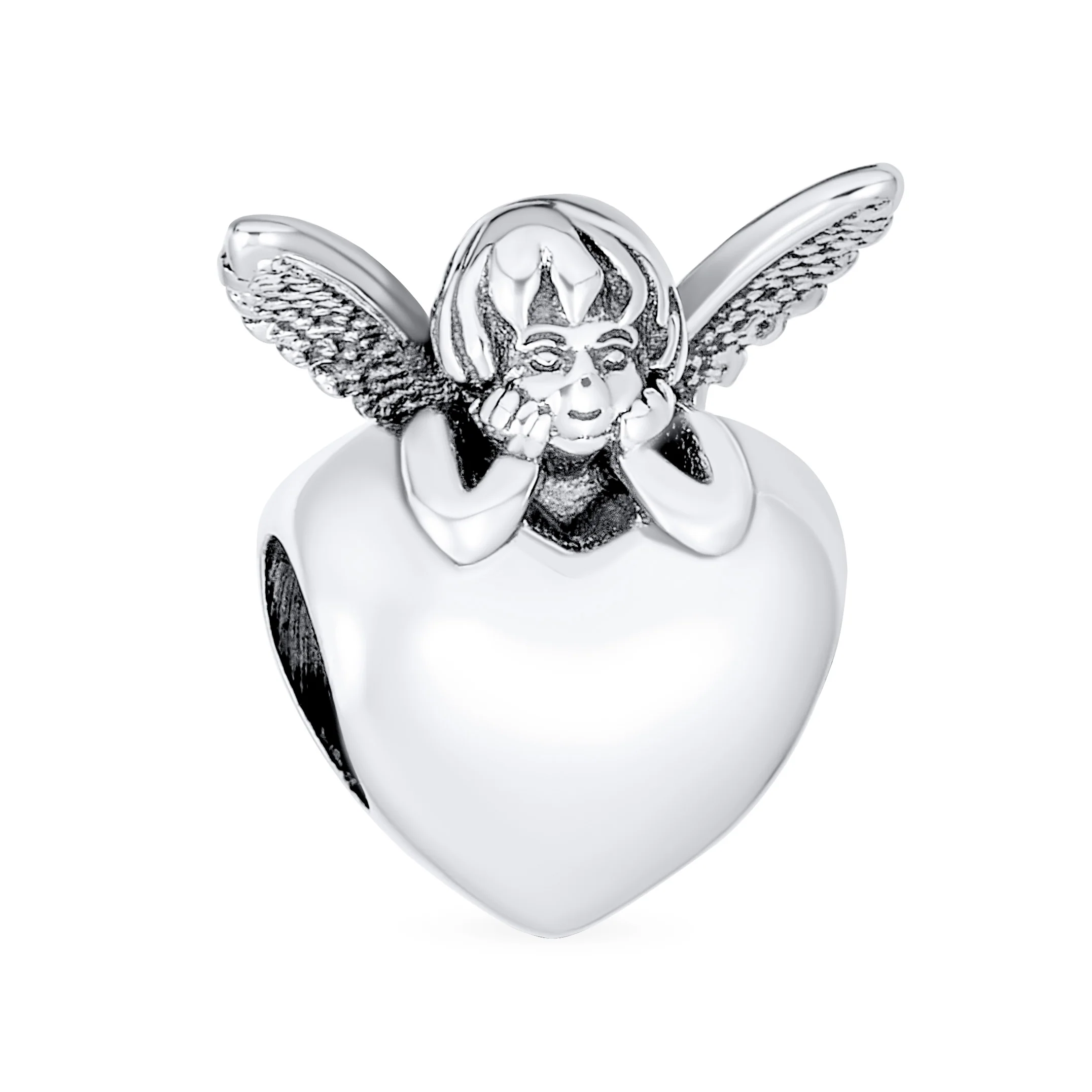 Set of 2 Fairy Angel Wings Heart & Cloud Word Dreamer Bead Charm Sterling Silver - Image 5