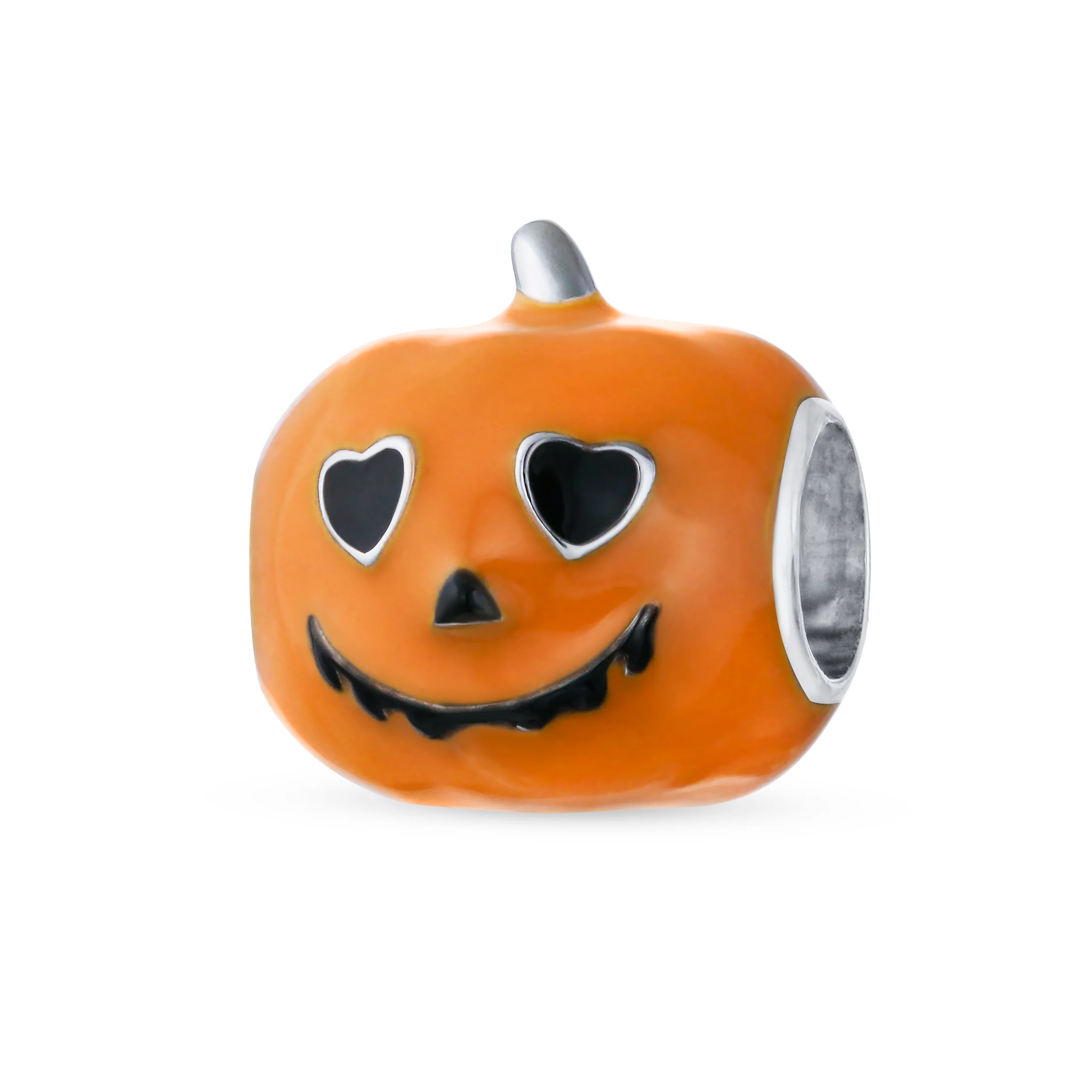 Halloween Pumpkin Charm Bead Enamel Sterling Silver for European Bracelets - Image 2