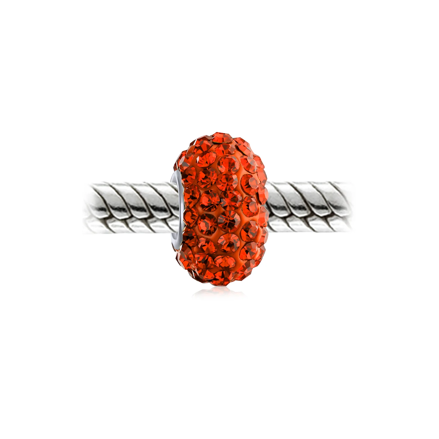 Set of 3 Halloween Red Eyes Skeleton Pirate Skull & Orange Spacer Charm Bead - Image 2