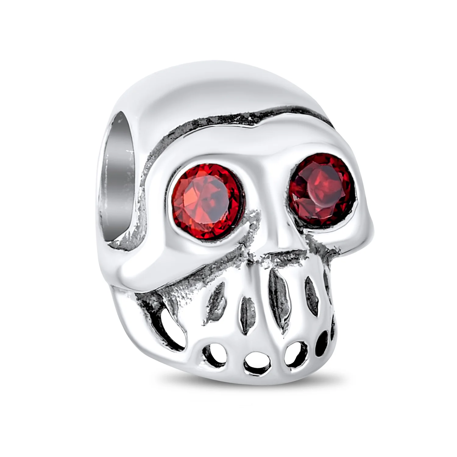 Set of 3 Halloween Red Eyes Skeleton Pirate Skull & Orange Spacer Charm Bead - Image 4
