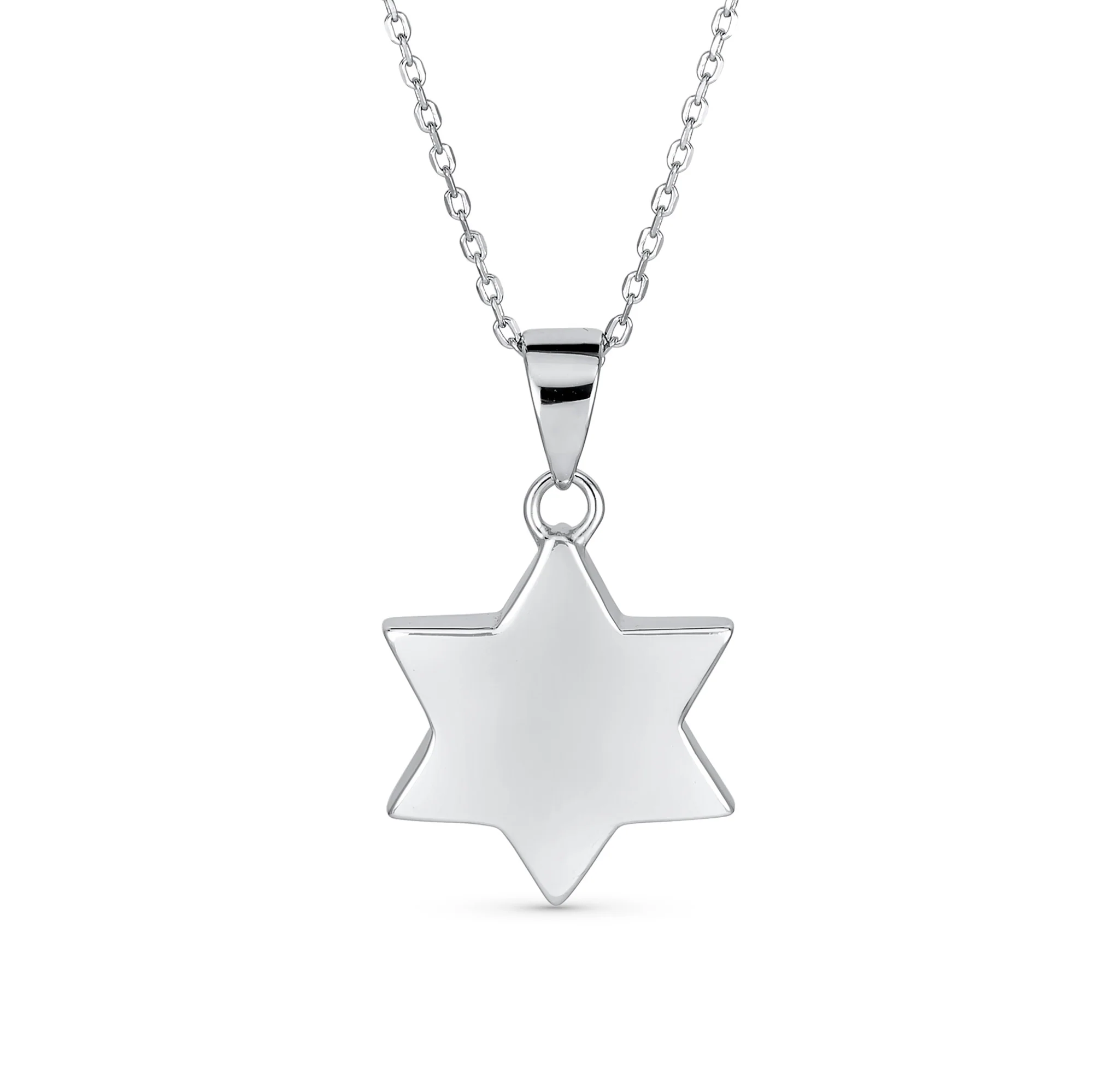 Hanukkah Magen Judaic Opal Star Of David Pendant Necklace in Sterling Silver - Image 3