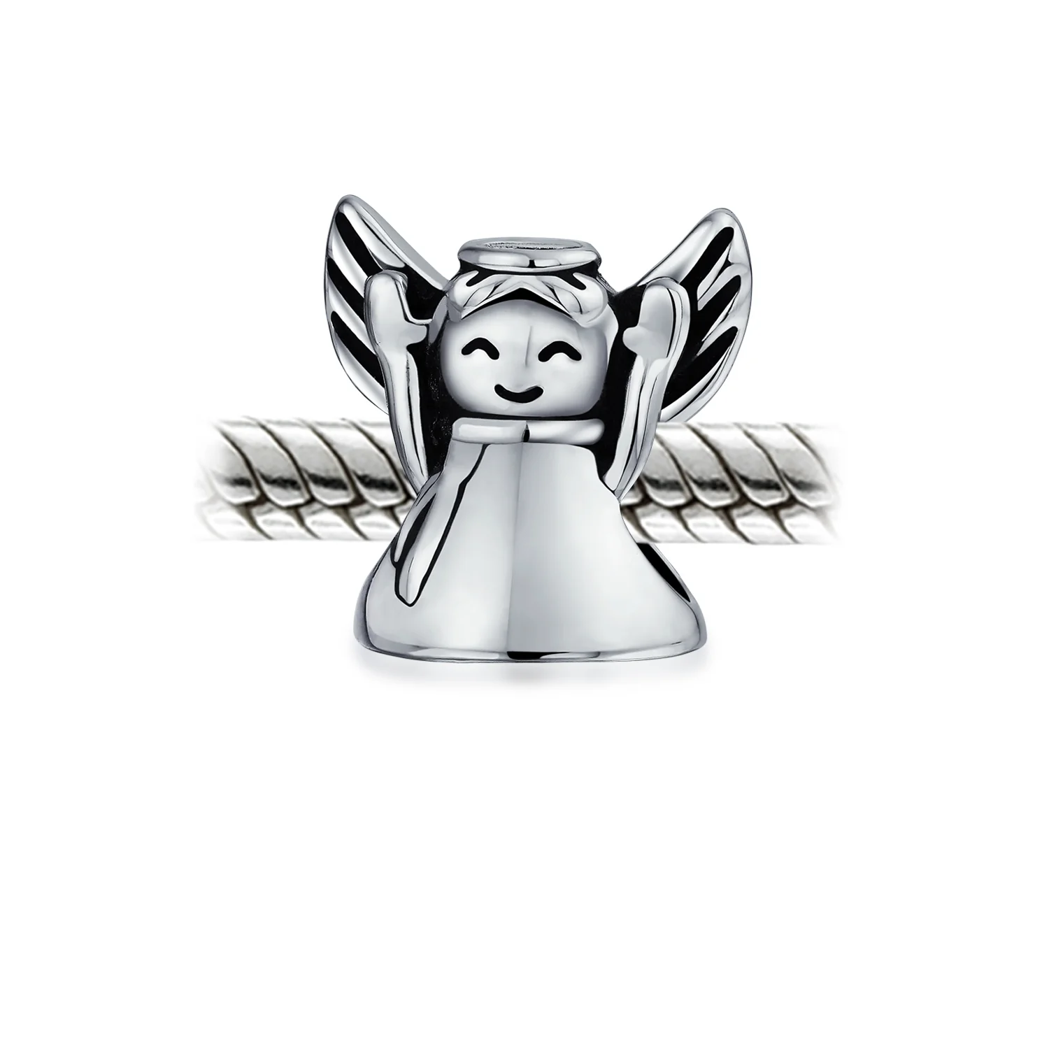 Happy Guardian Fairy Halo Angel & Star Charm Bead Silver for European Bracelet - Image 3
