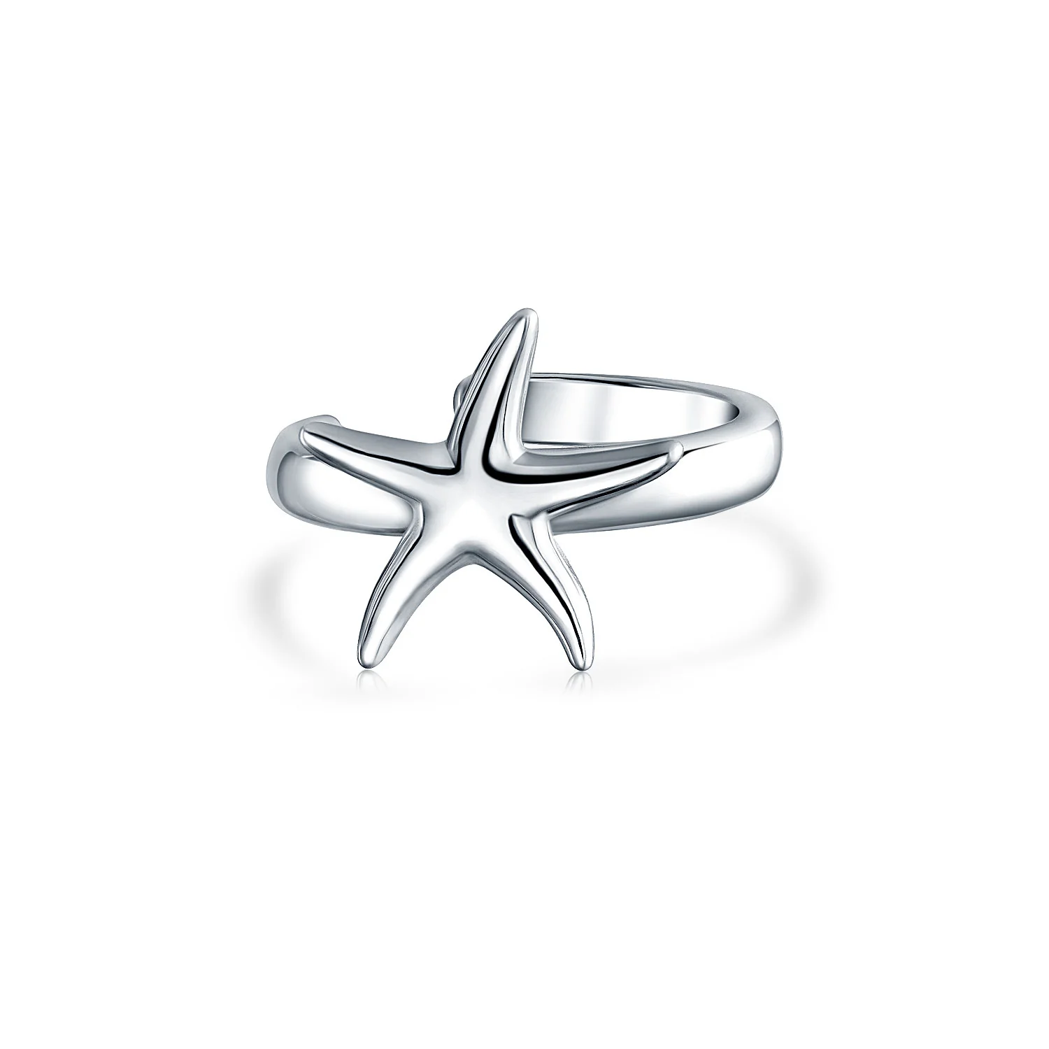 Nautical Starfish Cartilage Ear Cuffs Wrap Helix Earrings .925 Sterling Silver - Image 2