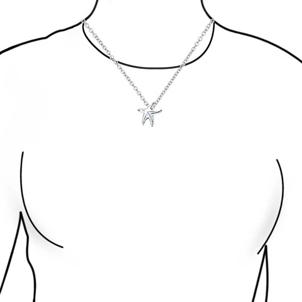 Hawaii Ocean Starfish Pendant Necklace & Earrings Set Sterling Silver Jewelry - Image 5