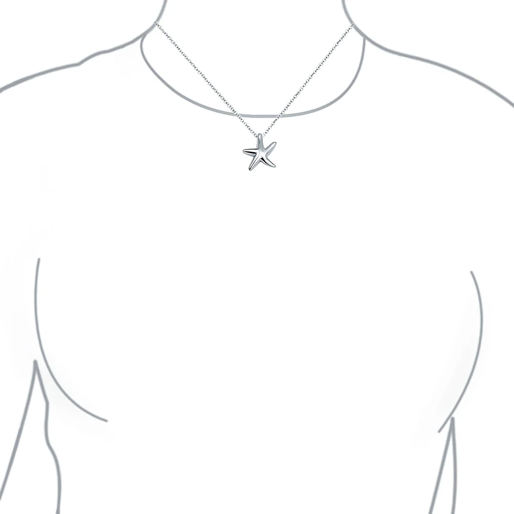 Hawaii Ocean Starfish Pendant Necklace Sterling Silver - Image 3