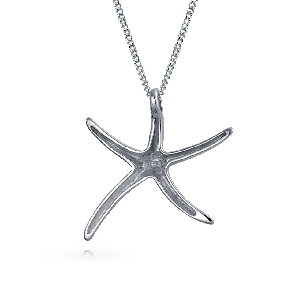 Hawaii Ocean Starfish Pendant Necklace Sterling Silver - Image 2