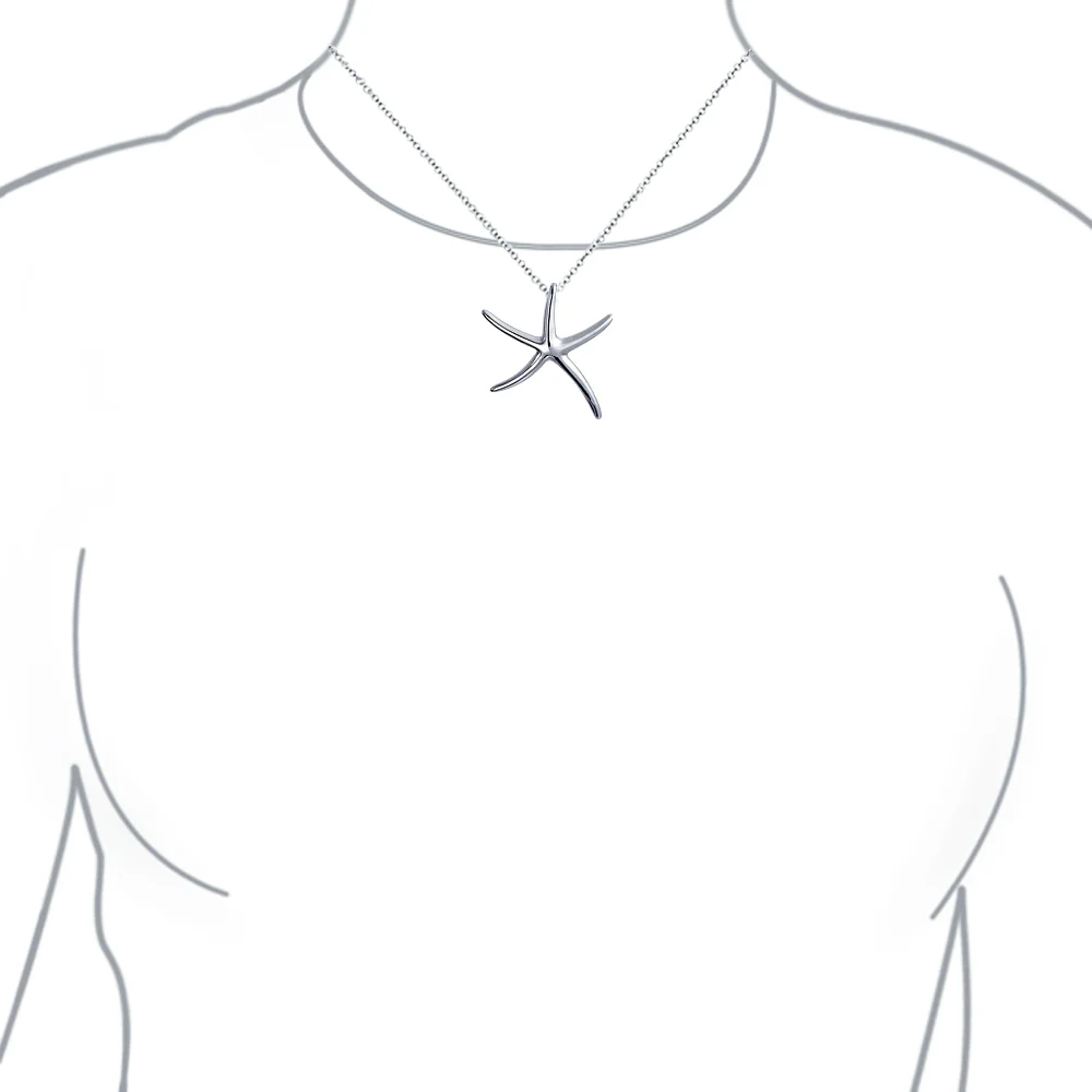 Hawaii Ocean Starfish Pendant Necklace Sterling Silver - Image 3