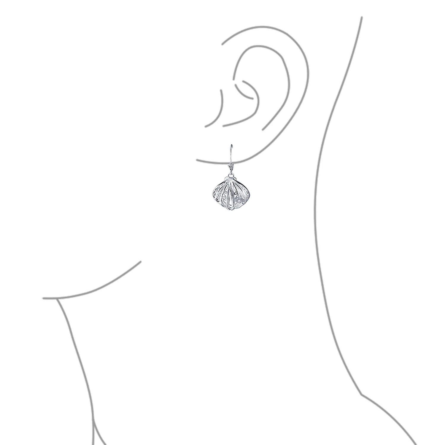 Hawaiian Seaside Dangle Earrings Sand Dollar Starfish Seashell 14K Gold-Plated - Image 5