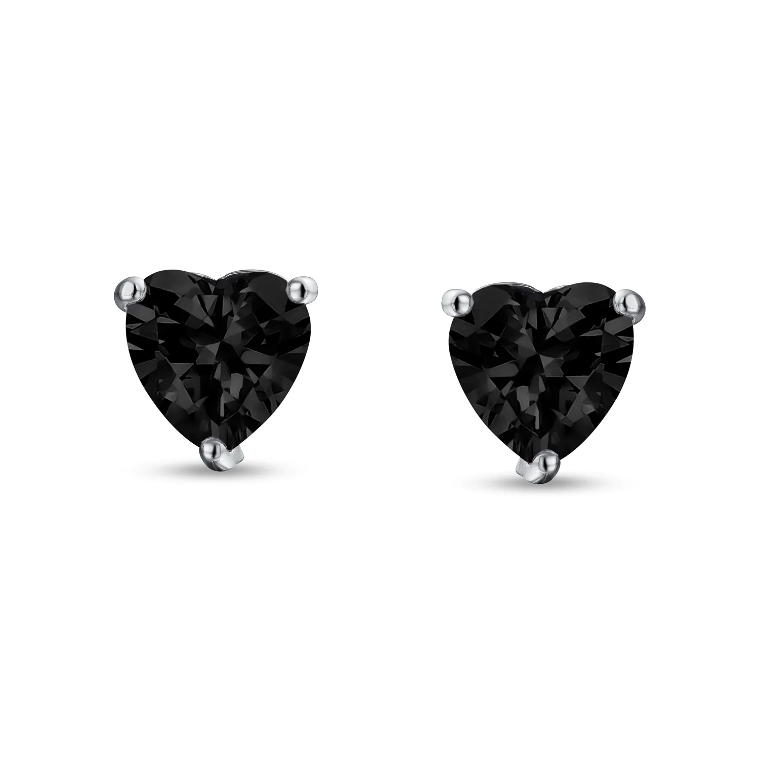 1CT Heart Shaped CZ Stud Earrings Sterling Silver 7MM - Image 17