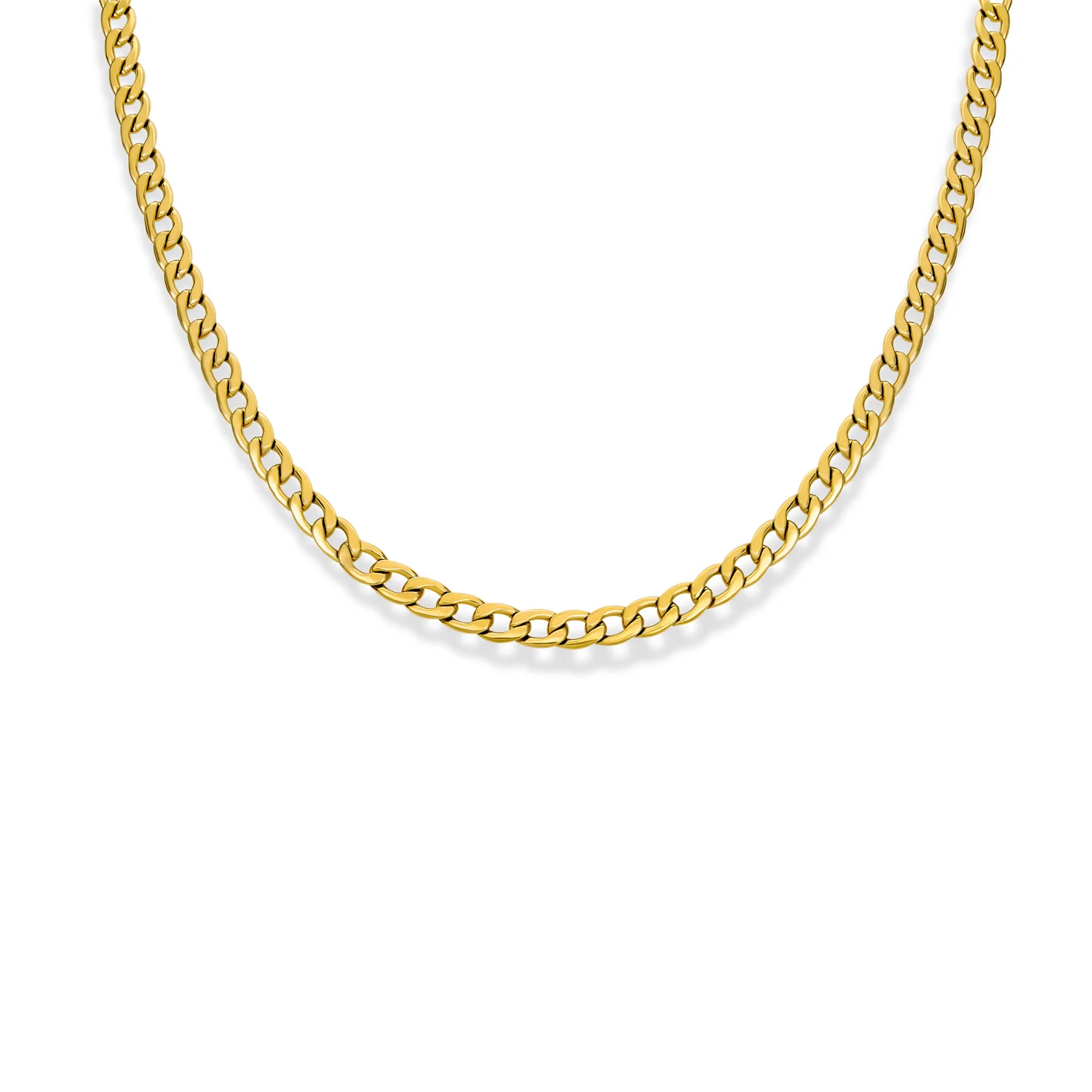 Curb Chain Necklace Heavy Duty Biker Gold Tone Stainless Steel 8MM - Image 2