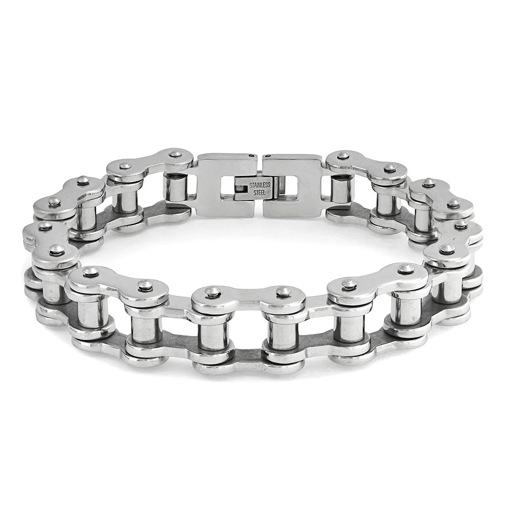 Men's Biker Jewelry Bicycle Link Mechanic Chain Bracelet Stainless Steel