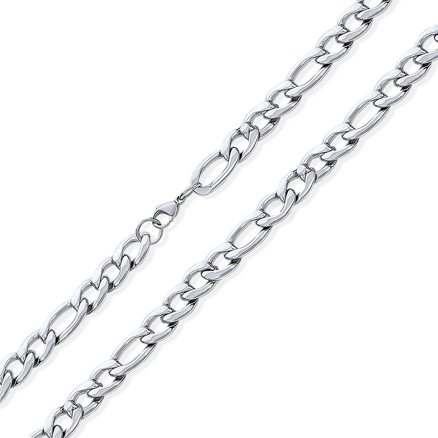 Heavy Solid Strong Figaro Chain Necklace Link Stainless Steel 11MM 24 Inch