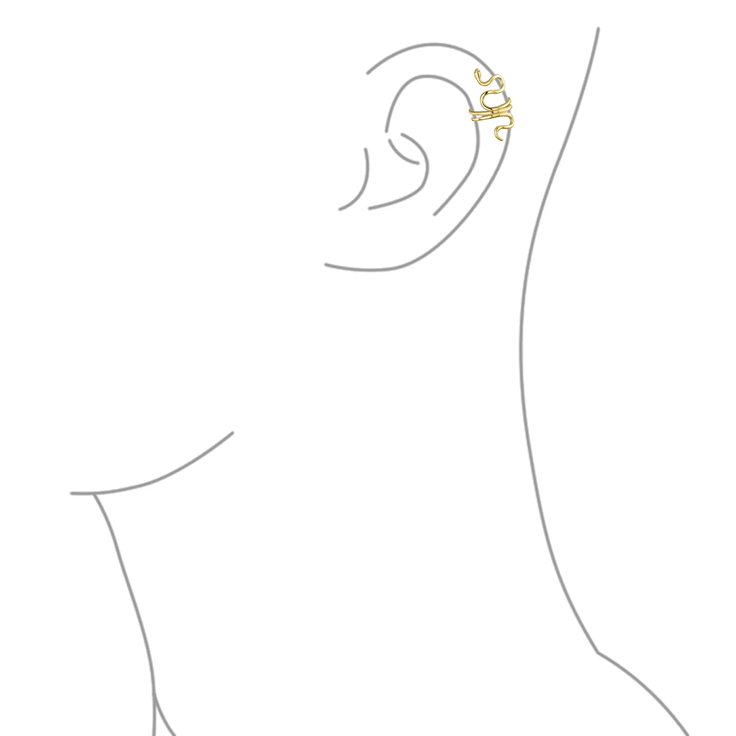 Reptile Climber Snake Ear Cuff Cartilage Earrings Non-Pierced Sterling Silver - Image 10