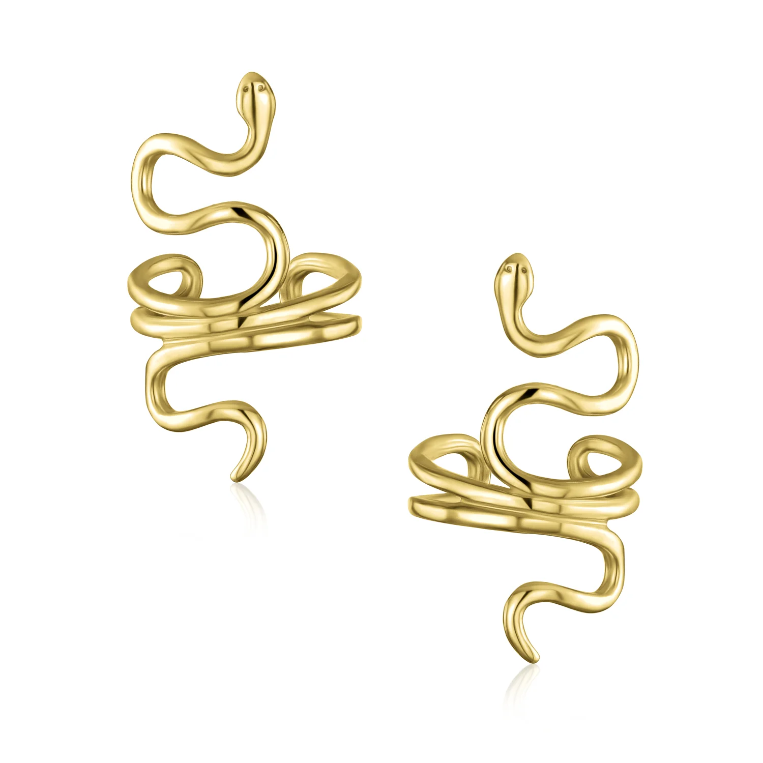 Reptile Climber Snake Ear Cuff Cartilage Earrings Non-Pierced Sterling Silver - Image 2
