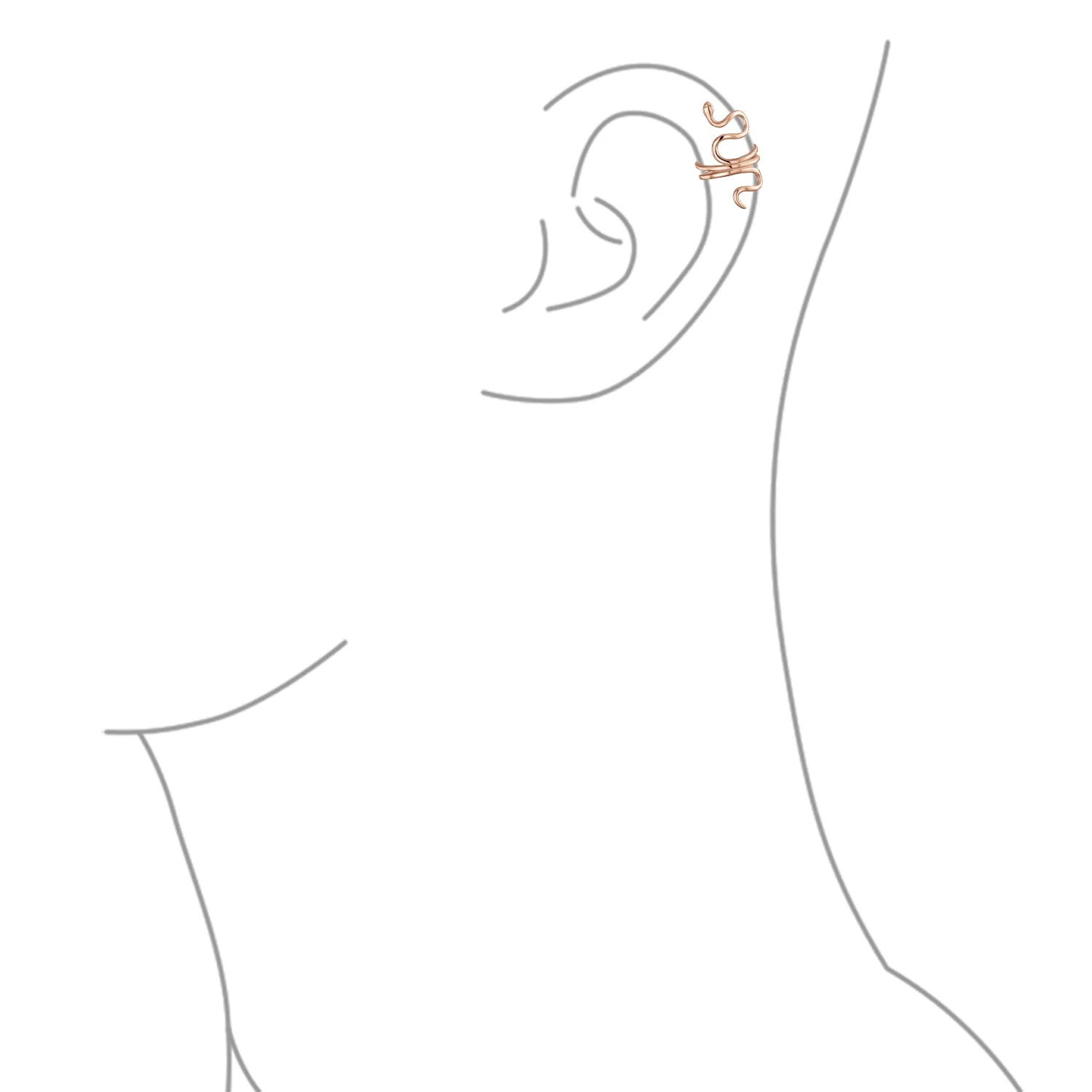Reptile Climber Snake Ear Cuff Cartilage Earrings Non-Pierced Sterling Silver - Image 9