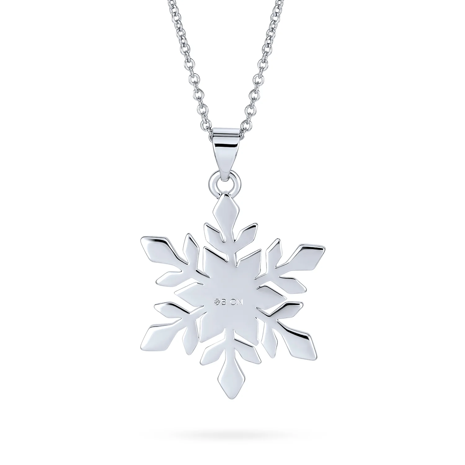 Holiday Pendant Necklace & Pearl Snowflake Earrings Jewelry Set Silver Plated - Image 4