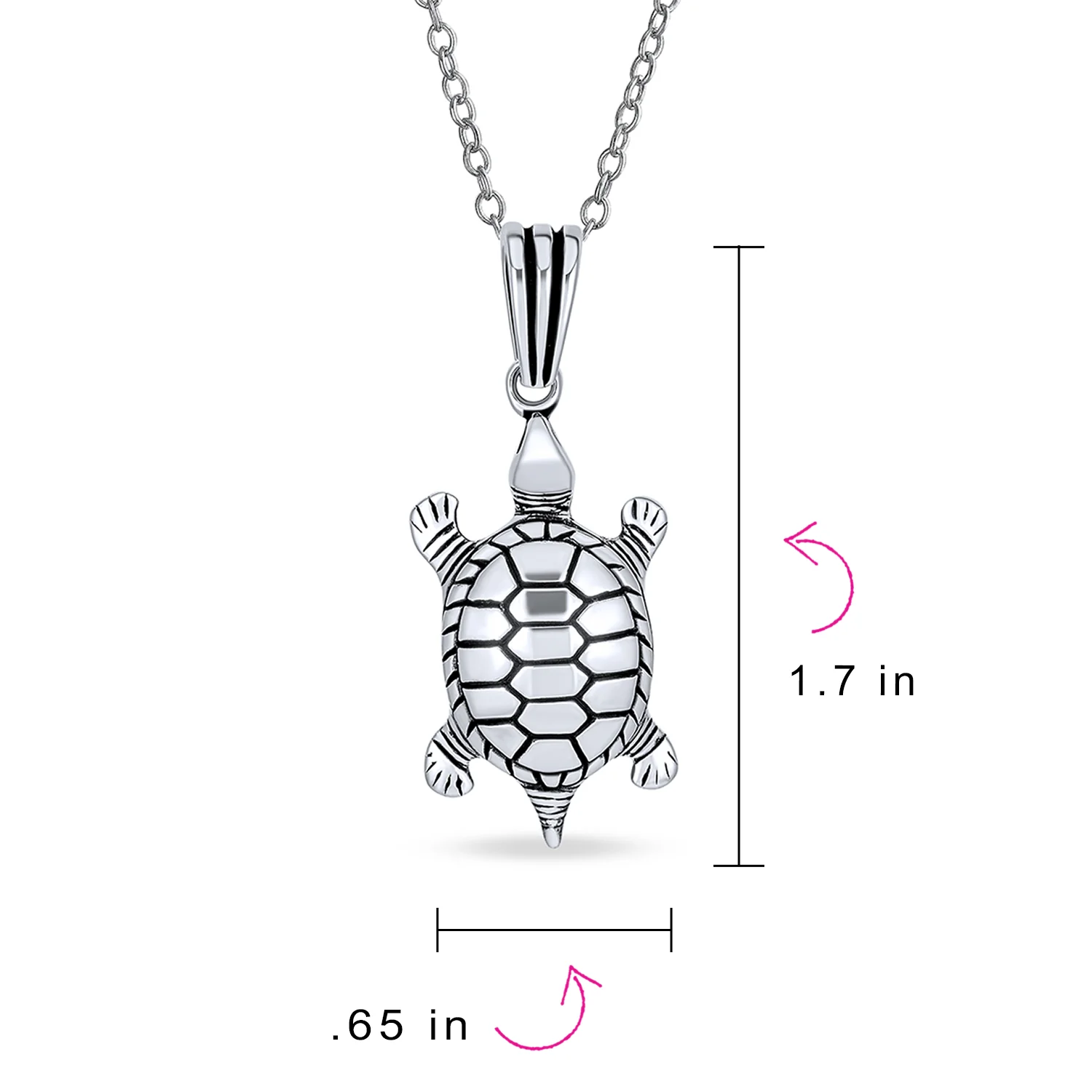 Tiny Nautical Sea Beach Turtle Pendant Necklace & Stud Earrings Jewelry Set .925 Sterling Silver - Image 4