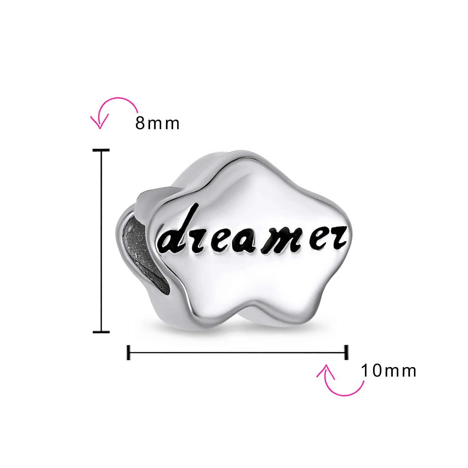 Hopes & Dreams Cloud Charm Bead Oxidized Sterling Silver for European Bracelet - Image 3