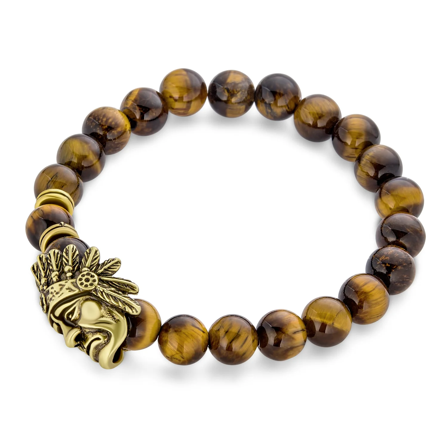 Unisex Howlite Onyx Tiger Eye Gemstone Bead Stretch Bracelet - Unique Design - Image 3