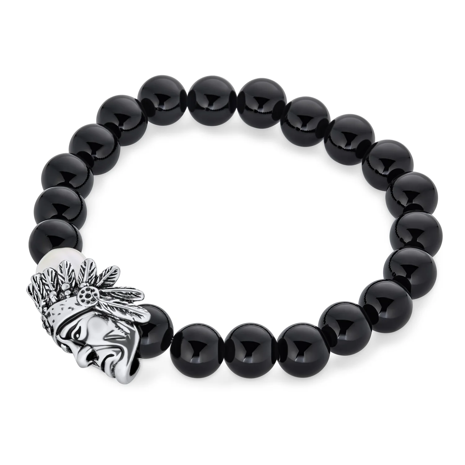 Unisex Howlite Onyx Tiger Eye Gemstone Bead Stretch Bracelet - Unique Design - Image 4