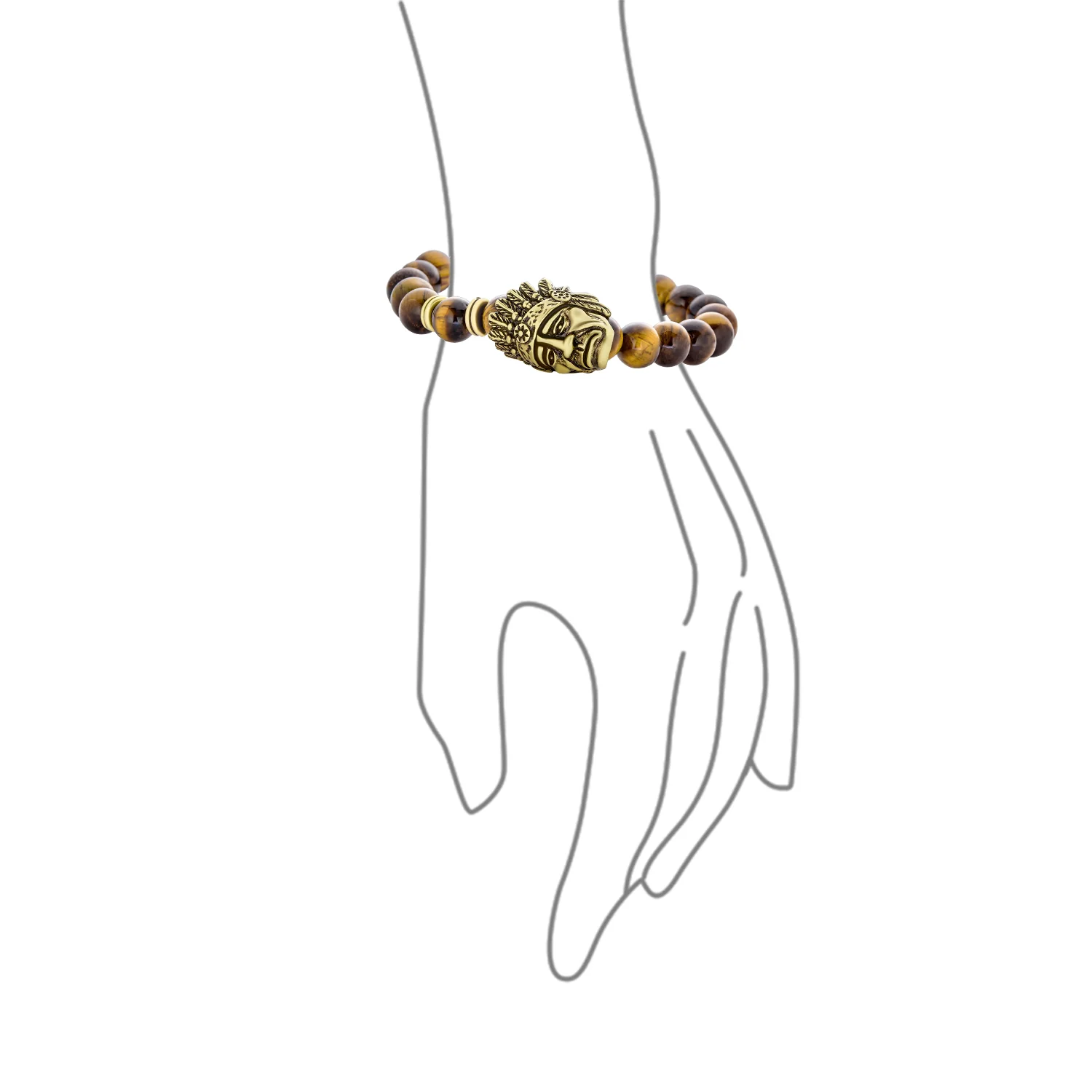 Unisex Howlite Onyx Tiger Eye Gemstone Bead Stretch Bracelet - Unique Design - Image 5