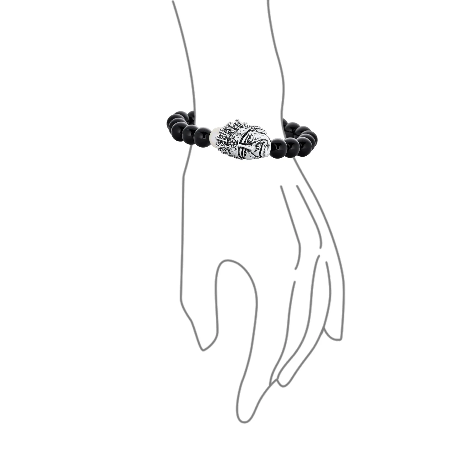 Unisex Howlite Onyx Tiger Eye Gemstone Bead Stretch Bracelet - Unique Design - Image 6