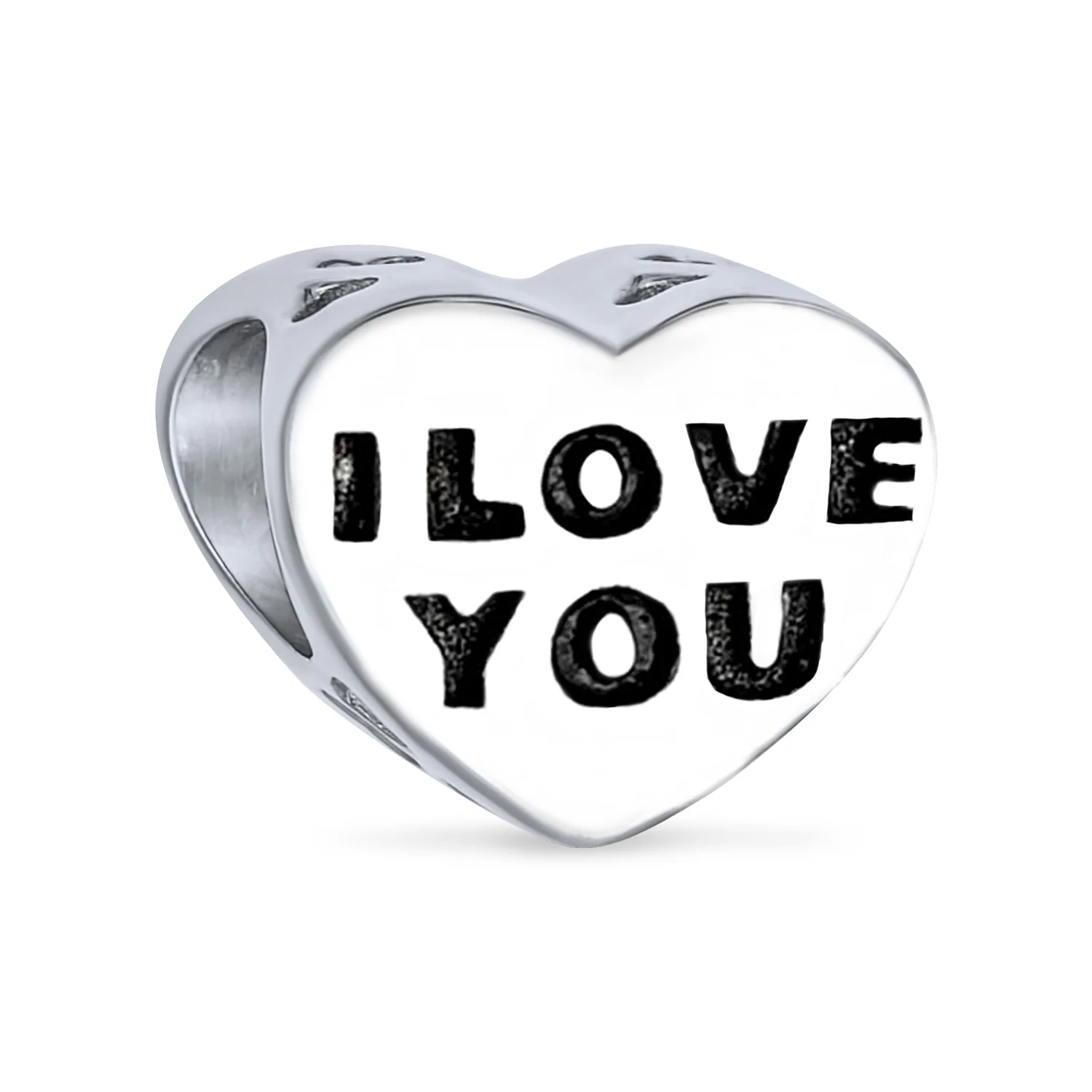 I Love You Princess Pink Crystal Bead Charm Heart Sterling Silver for Bracelet - Image 7