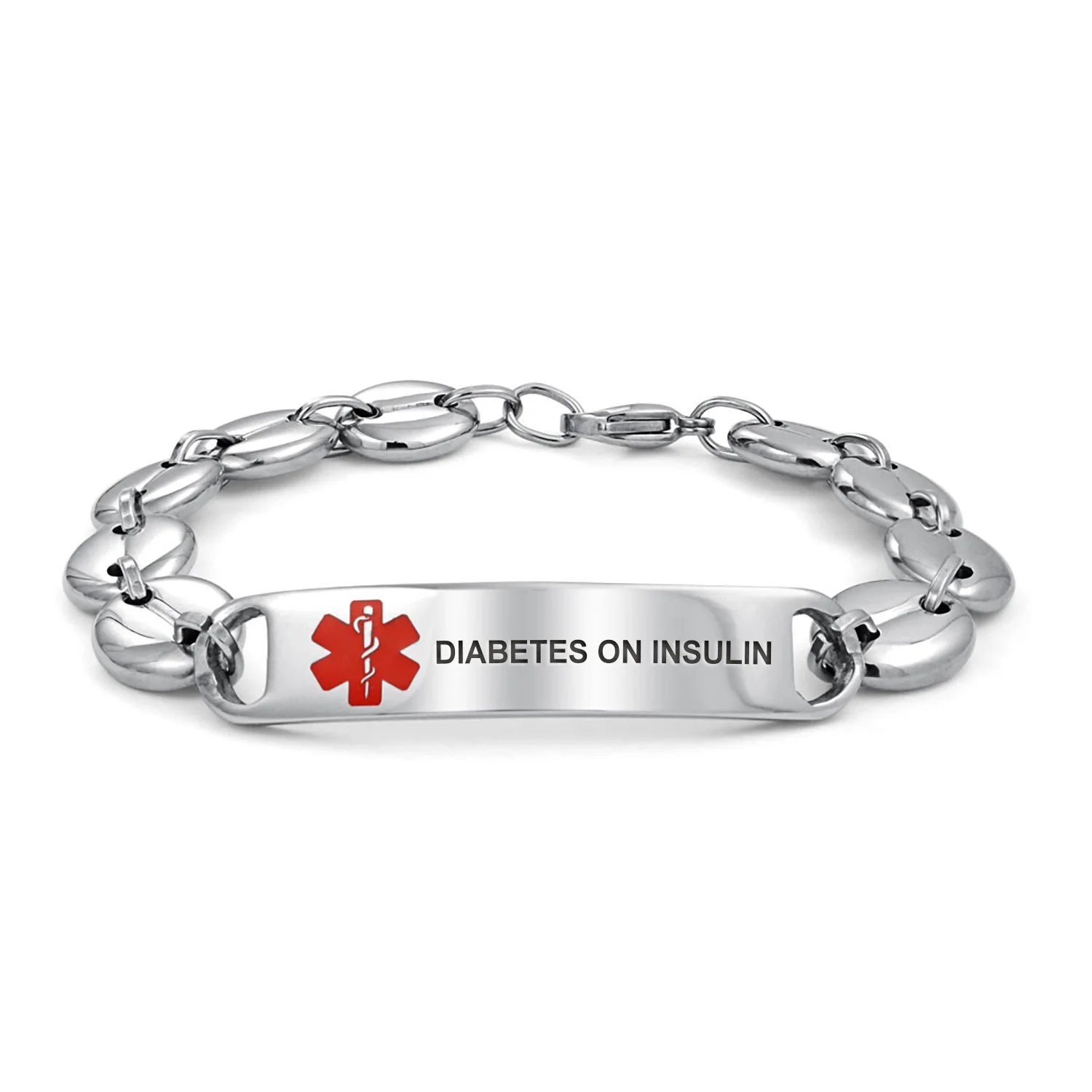 Medical ID Bracelet for Men - Marina Anchor Mariner Silver Tone Stainless Steel - Image 6