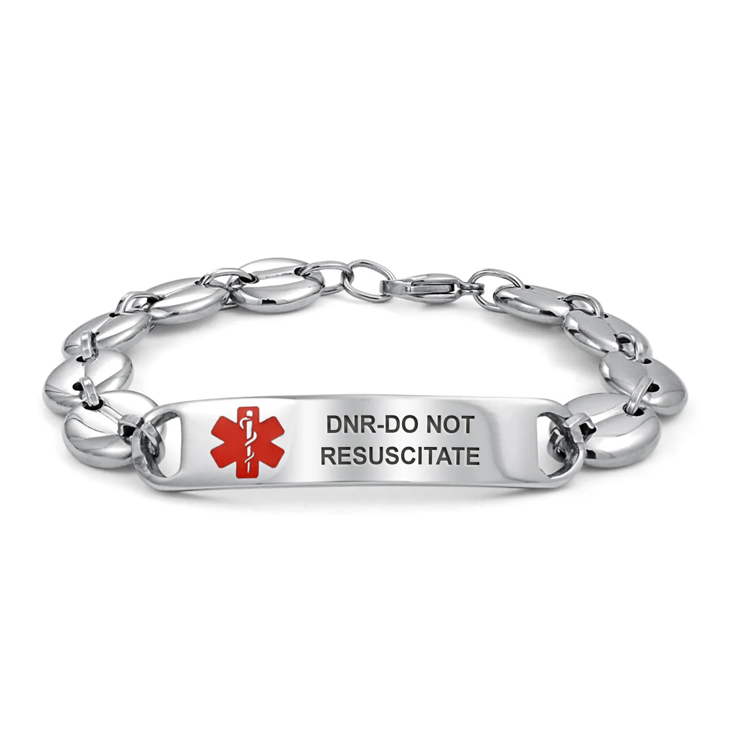 Medical ID Bracelet for Men - Marina Anchor Mariner Silver Tone Stainless Steel - Image 7