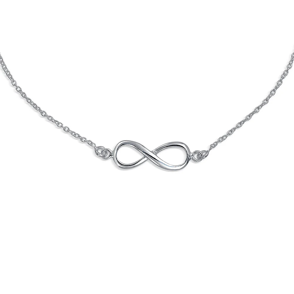 Dainty Romantic Love Knot Infinity Anklet Ankle Bracelet Sterling Silver Size 9 To 9.5 Inch - Image 2